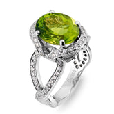 Peridot & Pavé Diamond Ring - Dracakis Jewellers